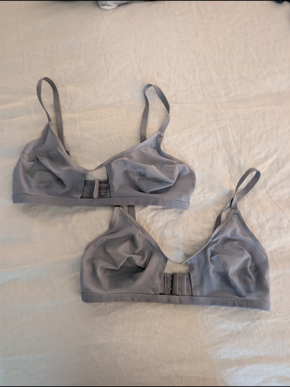 Quince Mesh Bralette Set 2-pack Medium Blue NEW
